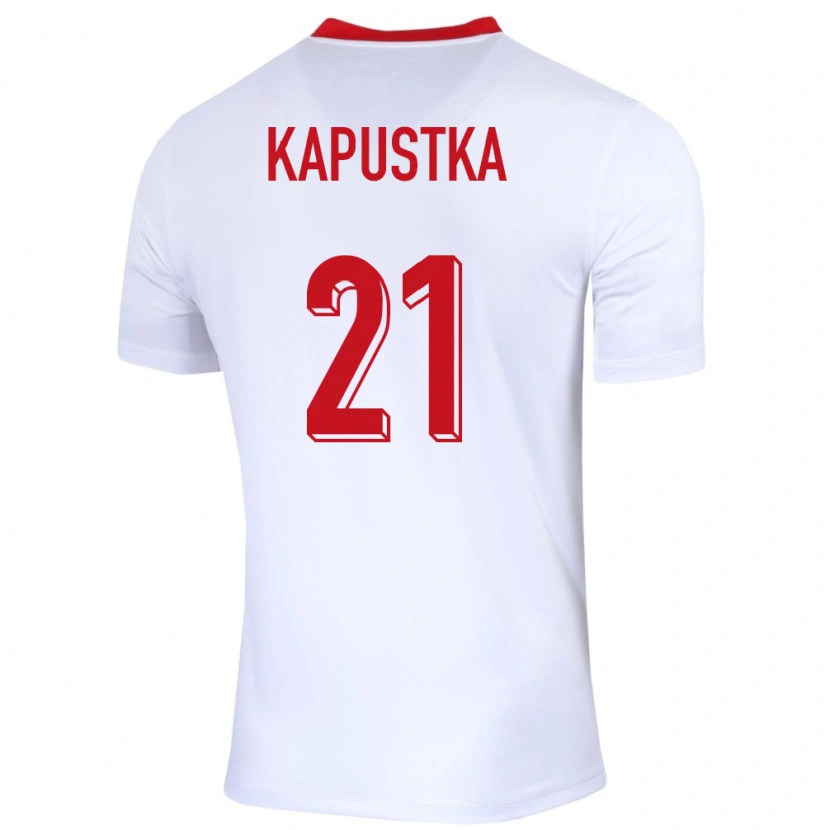 Danxen Donna Maglia Polonia Bartosz Kapustka #21 Bianco Kit Gara Home 24-26 Maglietta