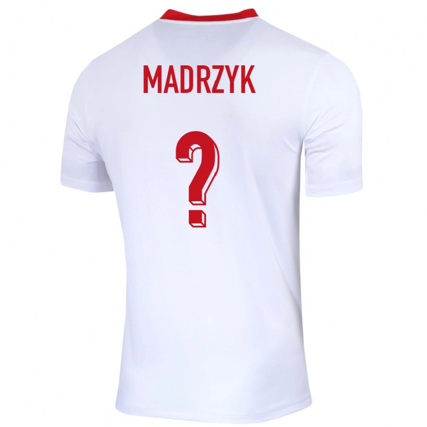 Danxen Donna Maglia Polonia Jakub Madrzyk #0 Bianco Kit Gara Home 24-26 Maglietta