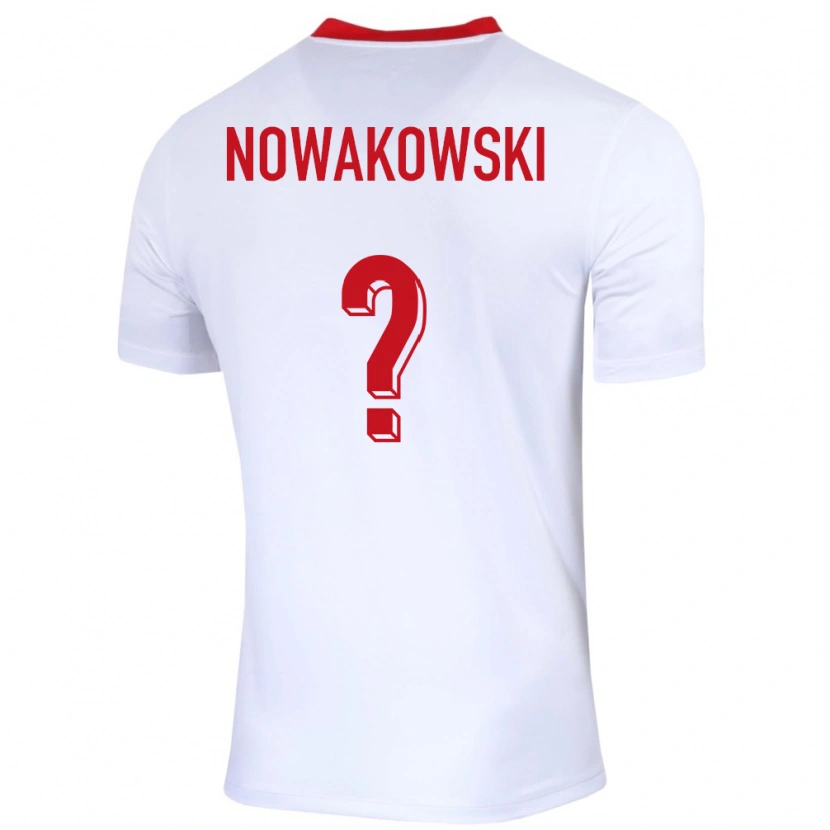 Danxen Donna Maglia Polonia Kacper Nowakowski #0 Bianco Kit Gara Home 24-26 Maglietta