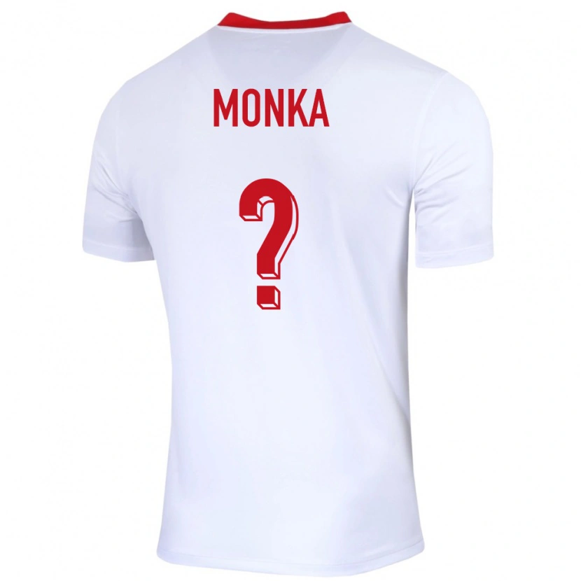 Danxen Donna Maglia Polonia Wojciech Monka #0 Bianco Kit Gara Home 24-26 Maglietta