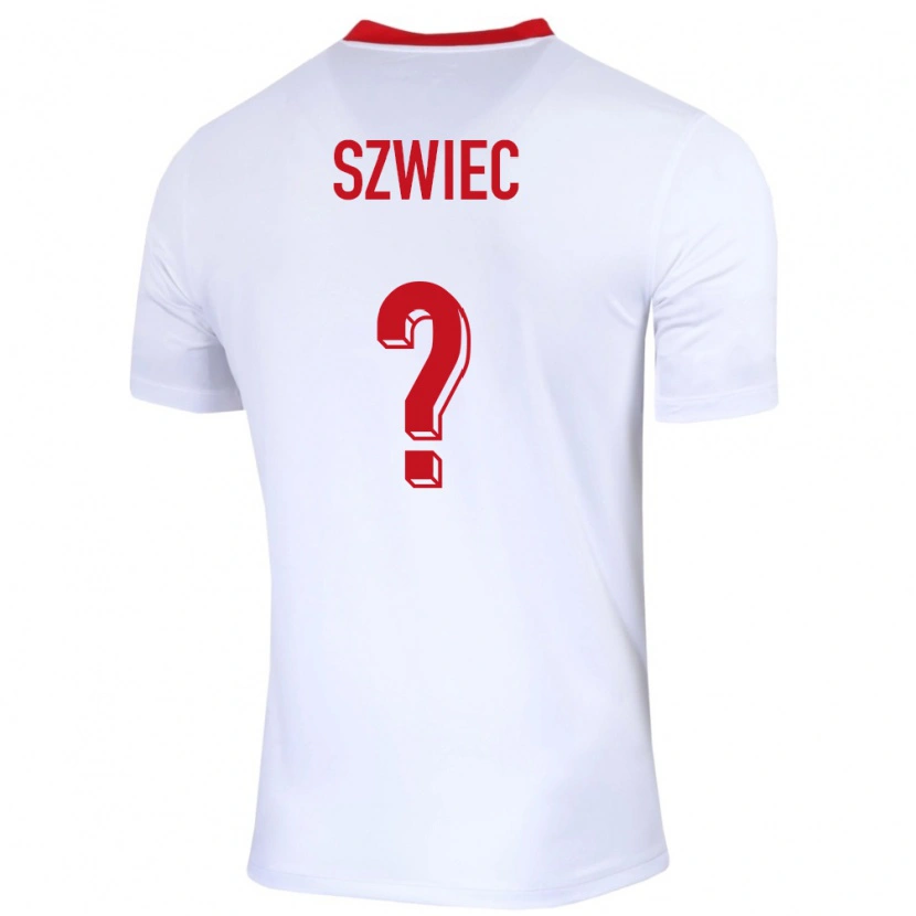 Danxen Donna Maglia Polonia Dawid Szwiec #0 Bianco Kit Gara Home 24-26 Maglietta