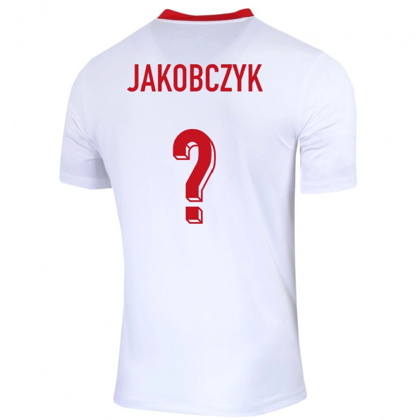 Danxen Donna Maglia Polonia Kamil Jakobczyk #0 Bianco Kit Gara Home 24-26 Maglietta