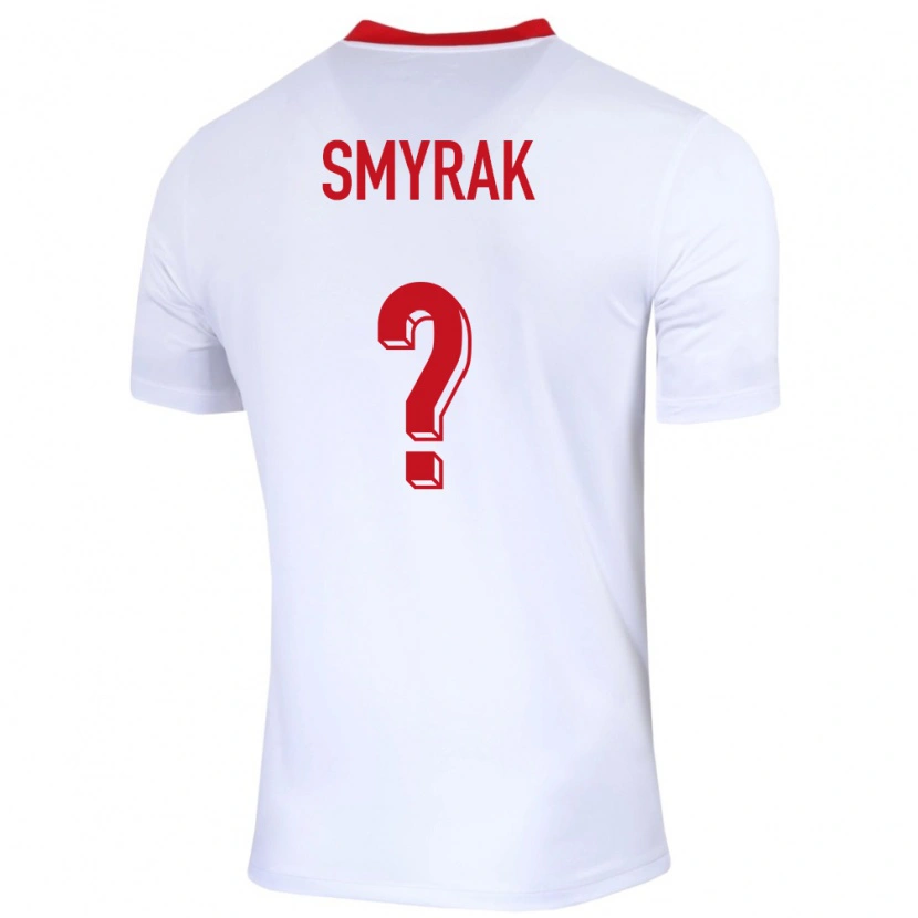 Danxen Donna Maglia Polonia Hubert Smyrak #0 Bianco Kit Gara Home 24-26 Maglietta