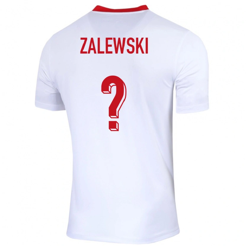 Danxen Donna Maglia Polonia Zachary Zalewski #0 Bianco Kit Gara Home 24-26 Maglietta