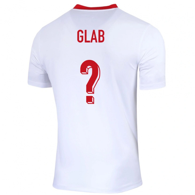 Danxen Donna Maglia Polonia Jan Glab #0 Bianco Kit Gara Home 24-26 Maglietta