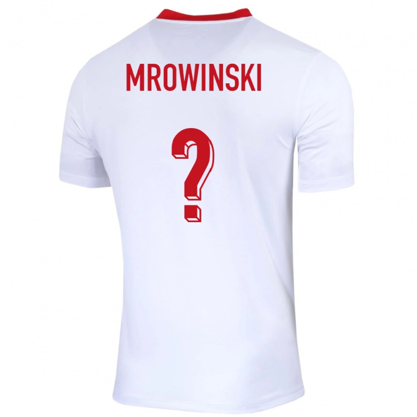 Danxen Donna Maglia Polonia Marcel Mrowinski #0 Bianco Kit Gara Home 24-26 Maglietta