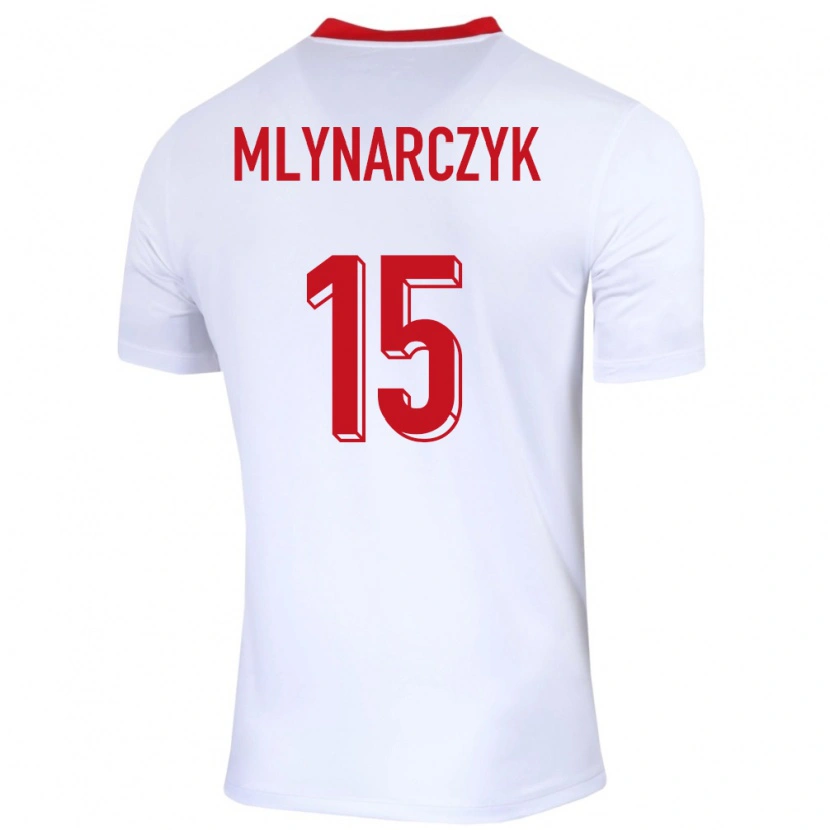 Danxen Donna Maglia Polonia Antoni Mlynarczyk #15 Bianco Kit Gara Home 24-26 Maglietta