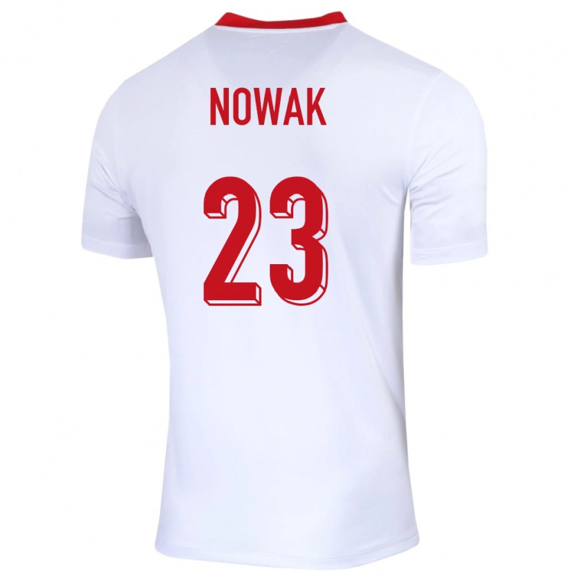 Danxen Donna Maglia Polonia Wiktor Nowak #23 Bianco Kit Gara Home 24-26 Maglietta