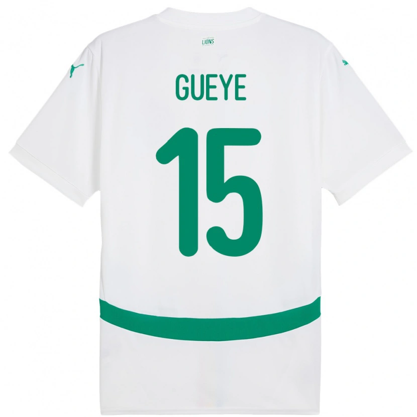 Danxen Donna Maglia Senegal Pape Gueye #15 Bianco Kit Gara Home 24-26 Maglietta