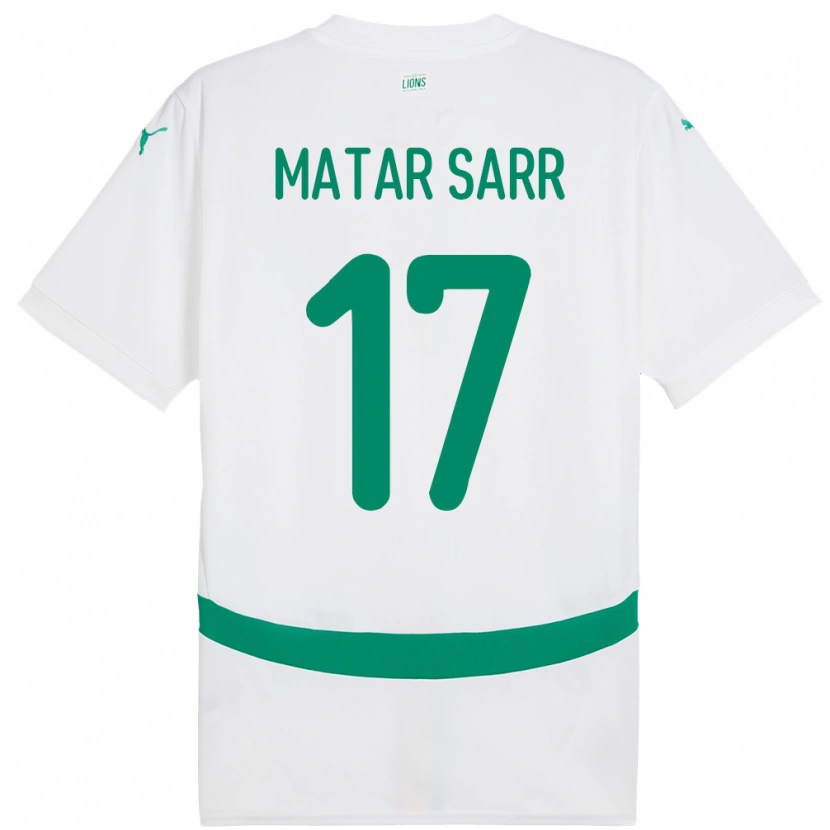 Danxen Donna Maglia Senegal Pape Matar Sarr #17 Bianco Kit Gara Home 24-26 Maglietta