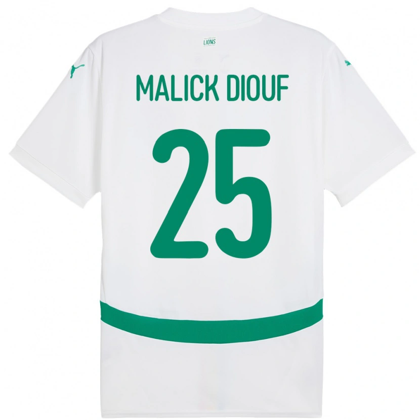 Danxen Donna Maglia Senegal El Hadji Malick Diouf #25 Bianco Kit Gara Home 24-26 Maglietta