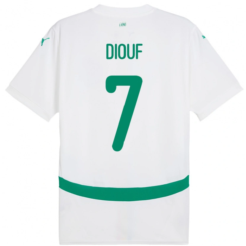 Danxen Donna Maglia Senegal Oumar Diouf #7 Bianco Kit Gara Home 24-26 Maglietta