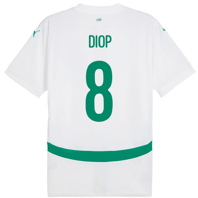 Danxen Donna Maglia Senegal Amidou Diop #8 Bianco Kit Gara Home 24-26 Maglietta