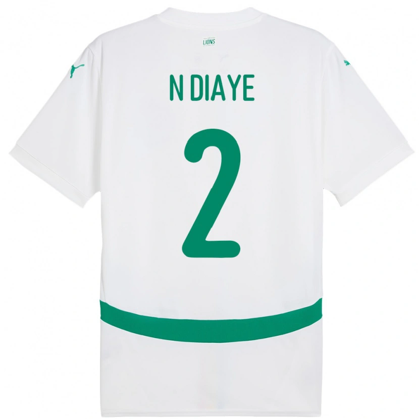 Danxen Donna Maglia Senegal Moussa N Diaye #2 Bianco Kit Gara Home 24-26 Maglietta