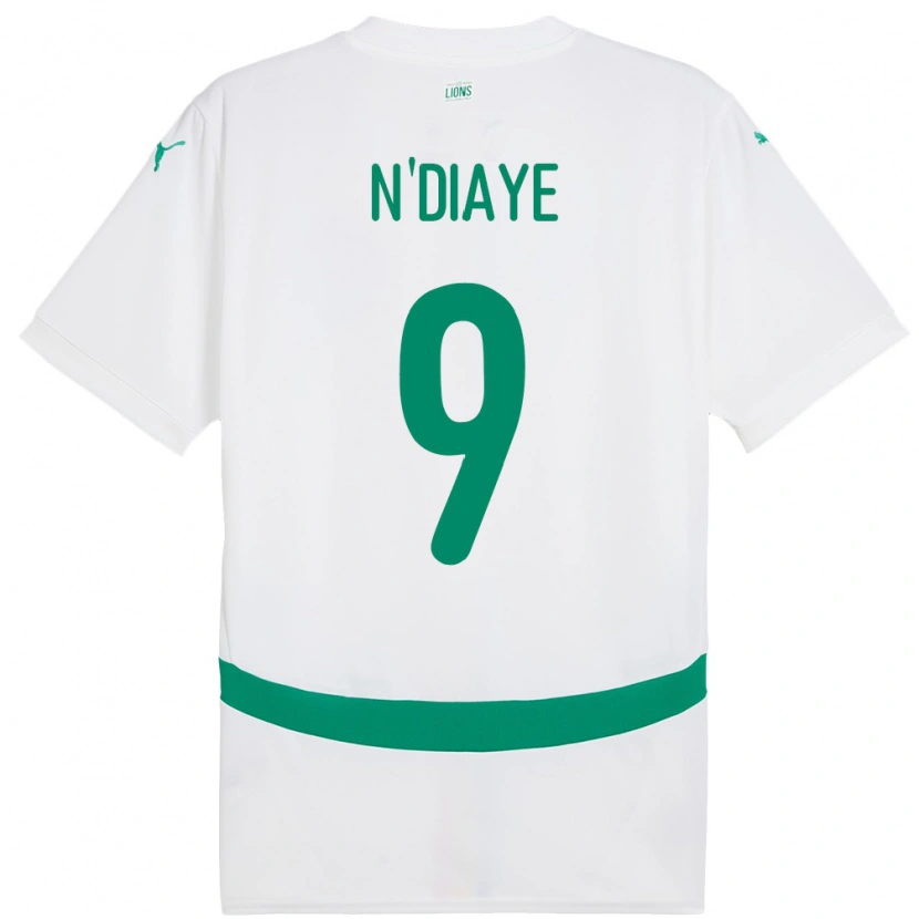 Danxen Donna Maglia Senegal Dialy N Diaye #9 Bianco Kit Gara Home 24-26 Maglietta