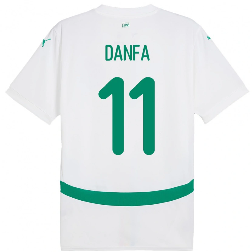 Danxen Donna Maglia Senegal Mamadou Danfa #11 Bianco Kit Gara Home 24-26 Maglietta