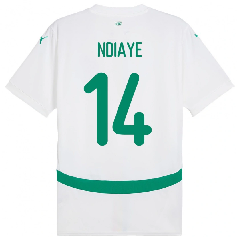 Danxen Donna Maglia Senegal Salimata Ndiaye #14 Bianco Kit Gara Home 24-26 Maglietta