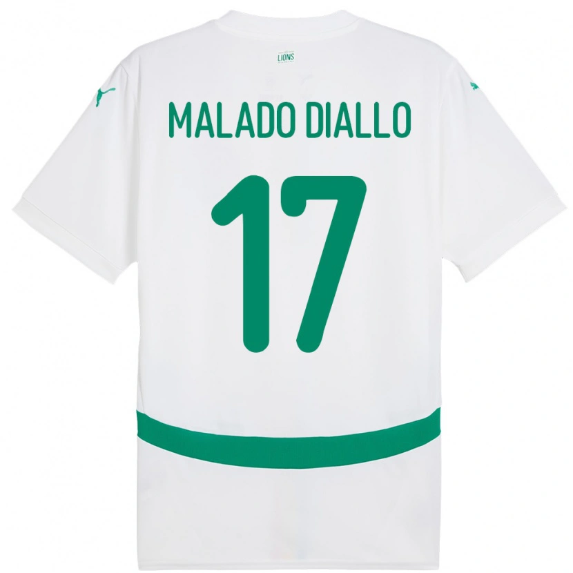 Danxen Donna Maglia Senegal Hapsatou Malado Diallo #17 Bianco Kit Gara Home 24-26 Maglietta