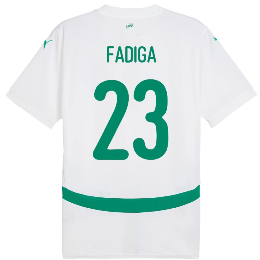 Danxen Donna Maglia Senegal Noah Fadiga #23 Bianco Kit Gara Home 24-26 Maglietta