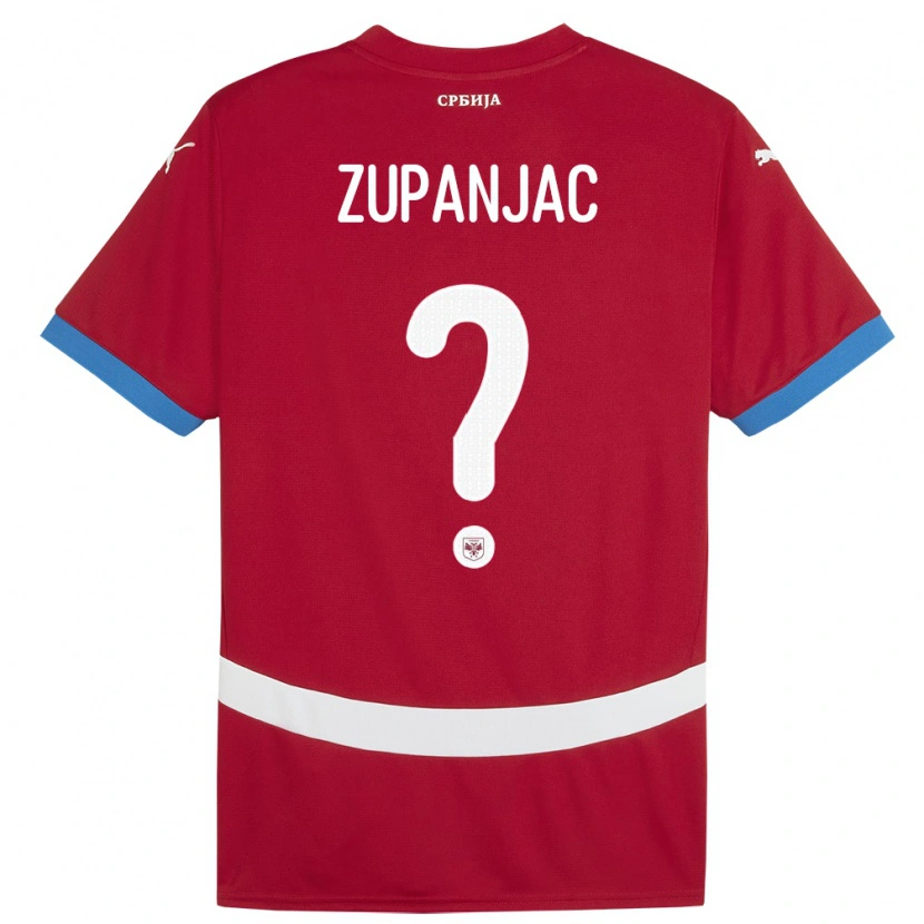 Danxen Donna Maglia Serbia Matija Zupanjac #0 Rosso Kit Gara Home 24-26 Maglietta