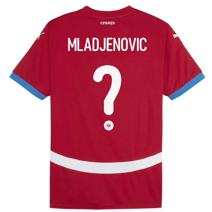 Danxen Donna Maglia Serbia Uros Mladjenovic #0 Rosso Kit Gara Home 24-26 Maglietta