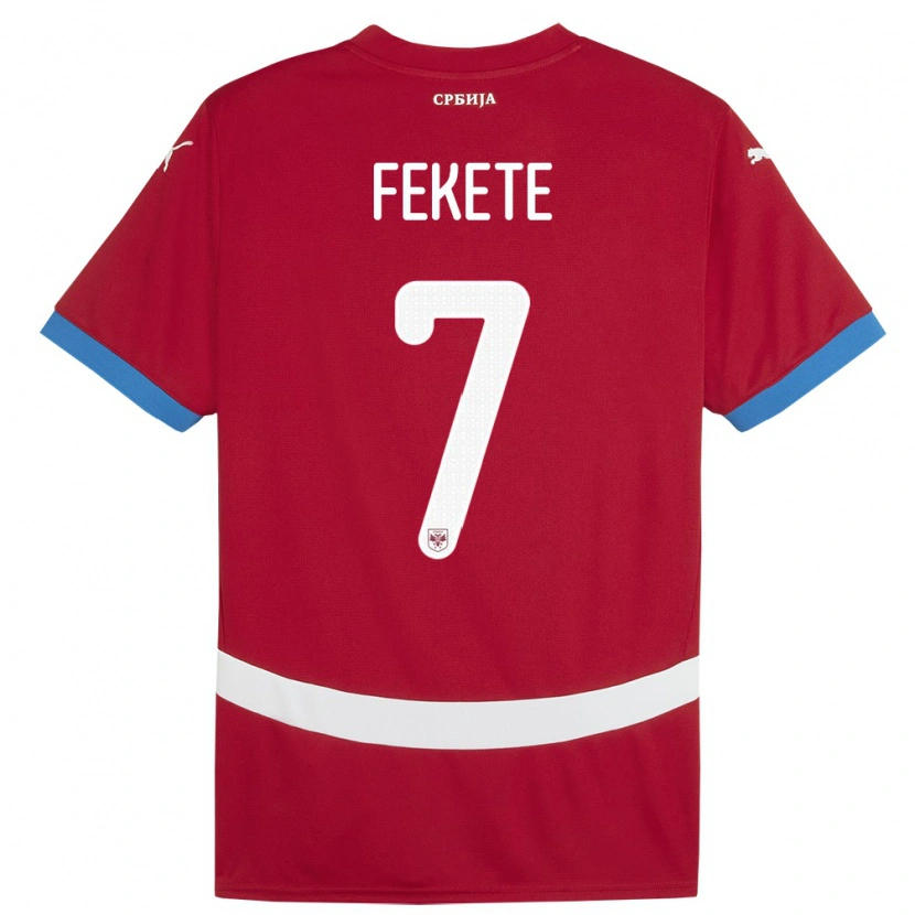 Danxen Donna Maglia Serbia Danilo Fekete #7 Rosso Kit Gara Home 24-26 Maglietta