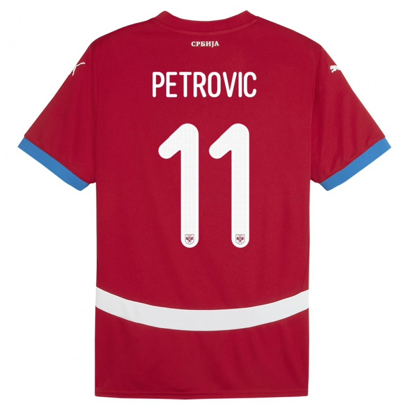 Danxen Donna Maglia Serbia Aleksa Petrovic #11 Rosso Kit Gara Home 24-26 Maglietta