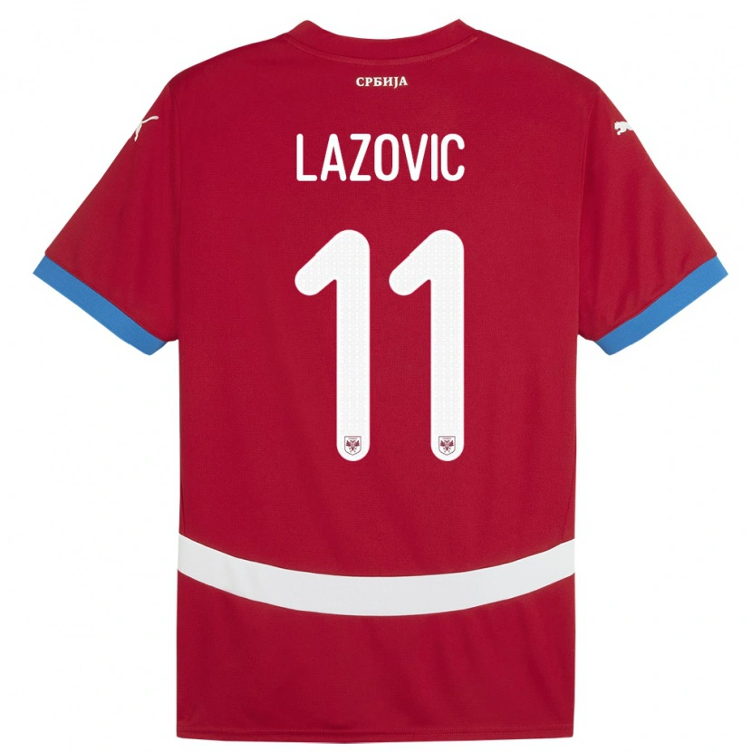 Danxen Donna Maglia Serbia Filip Lazovic #11 Rosso Kit Gara Home 24-26 Maglietta