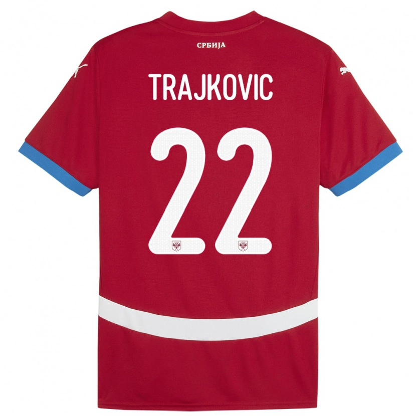 Danxen Donna Maglia Serbia Aleksa Trajkovic #22 Rosso Kit Gara Home 24-26 Maglietta