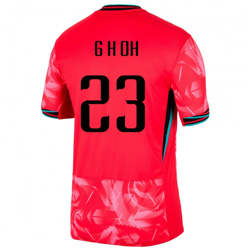 Danxen Donna Maglia Corea Del Sud Hyeon-Gyu Oh #23 Rosso Kit Gara Home 24-26 Maglietta
