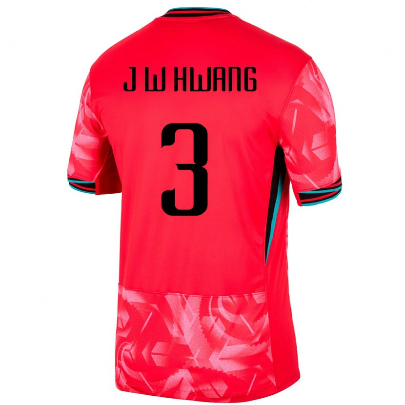 Danxen Donna Maglia Corea Del Sud Jae-Won Hwang #3 Rosso Kit Gara Home 24-26 Maglietta
