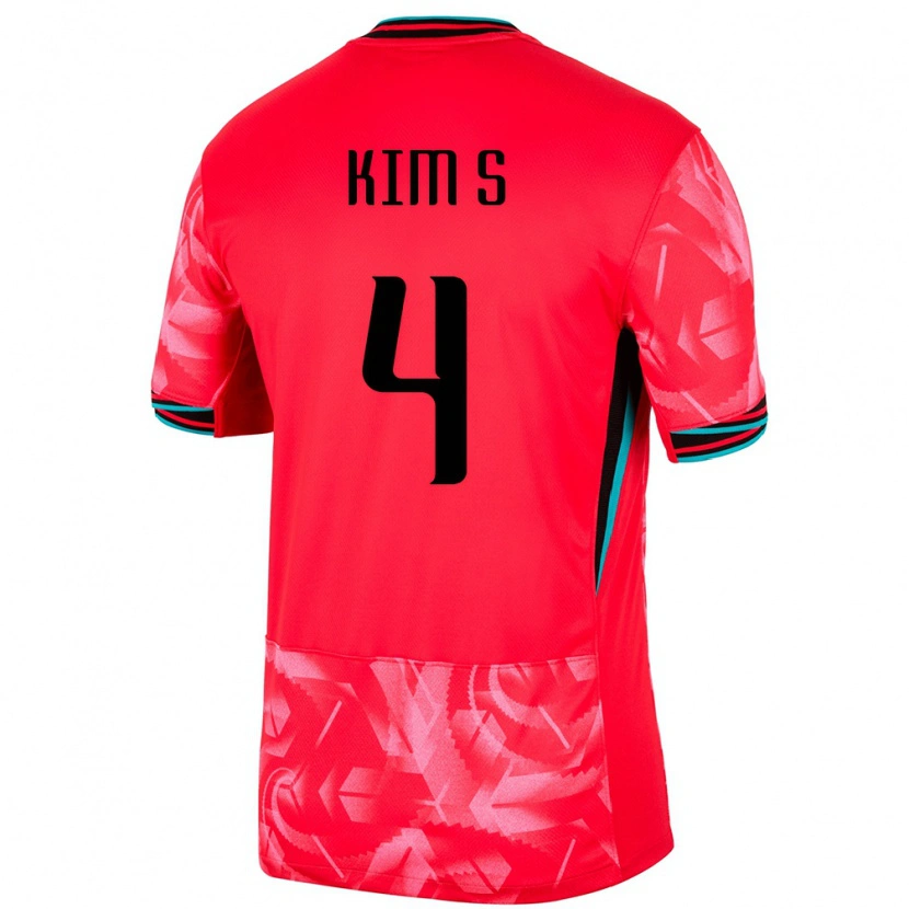 Danxen Donna Maglia Corea Del Sud Sean Kim #4 Rosso Kit Gara Home 24-26 Maglietta