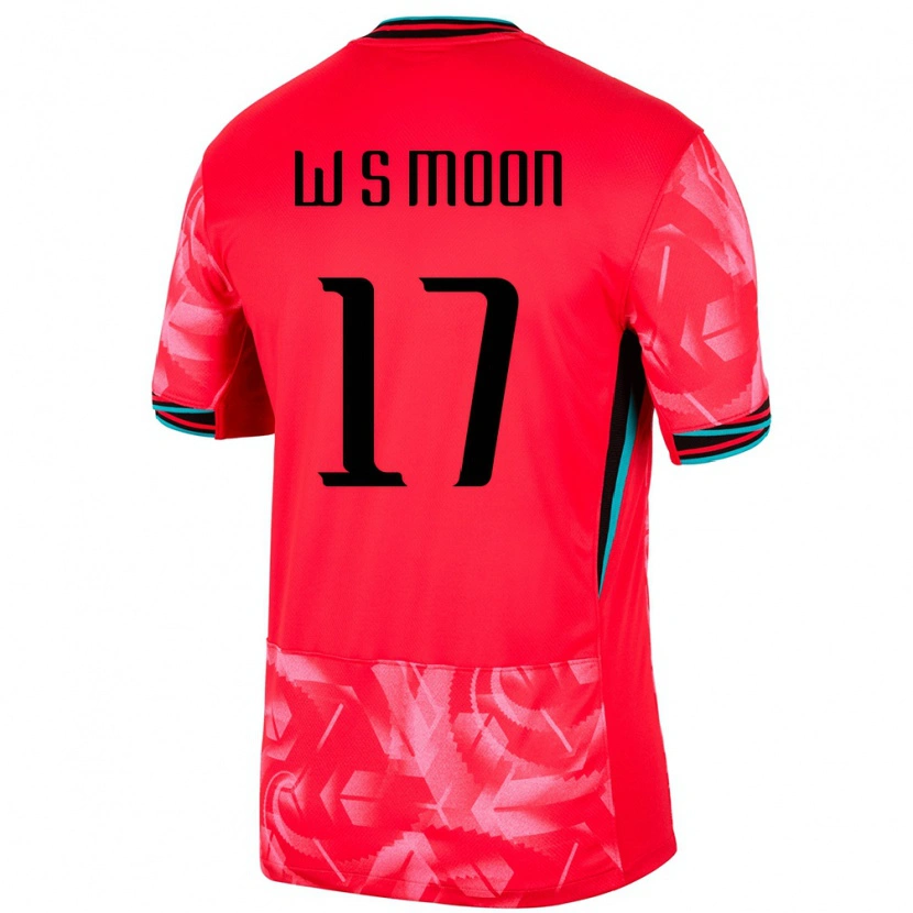 Danxen Donna Maglia Corea Del Sud Seong-Woo Moon #17 Rosso Kit Gara Home 24-26 Maglietta