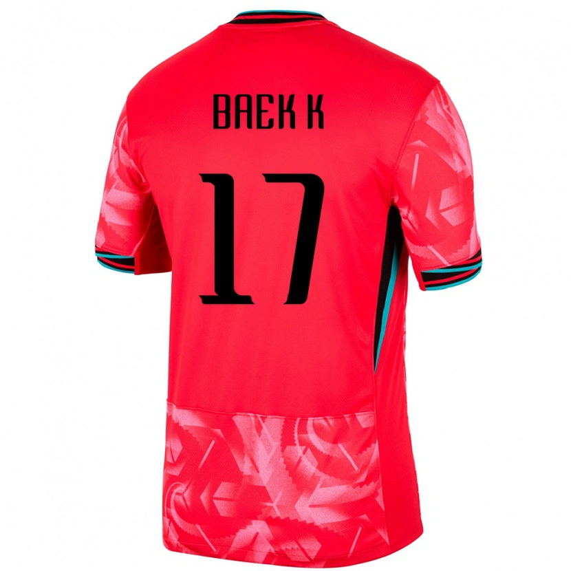 Danxen Donna Maglia Corea Del Sud Kyeong Baek #17 Rosso Kit Gara Home 24-26 Maglietta