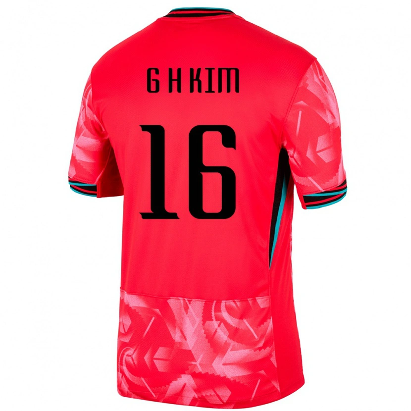 Danxen Donna Maglia Corea Del Sud Kim Gyeong Hwan #16 Rosso Kit Gara Home 24-26 Maglietta