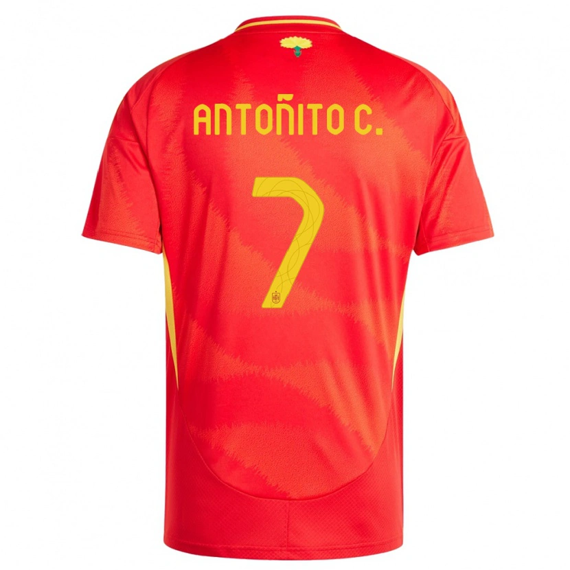 Danxen Donna Maglia Spagna Antoñito Cordero #7 Rosso Kit Gara Home 24-26 Maglietta