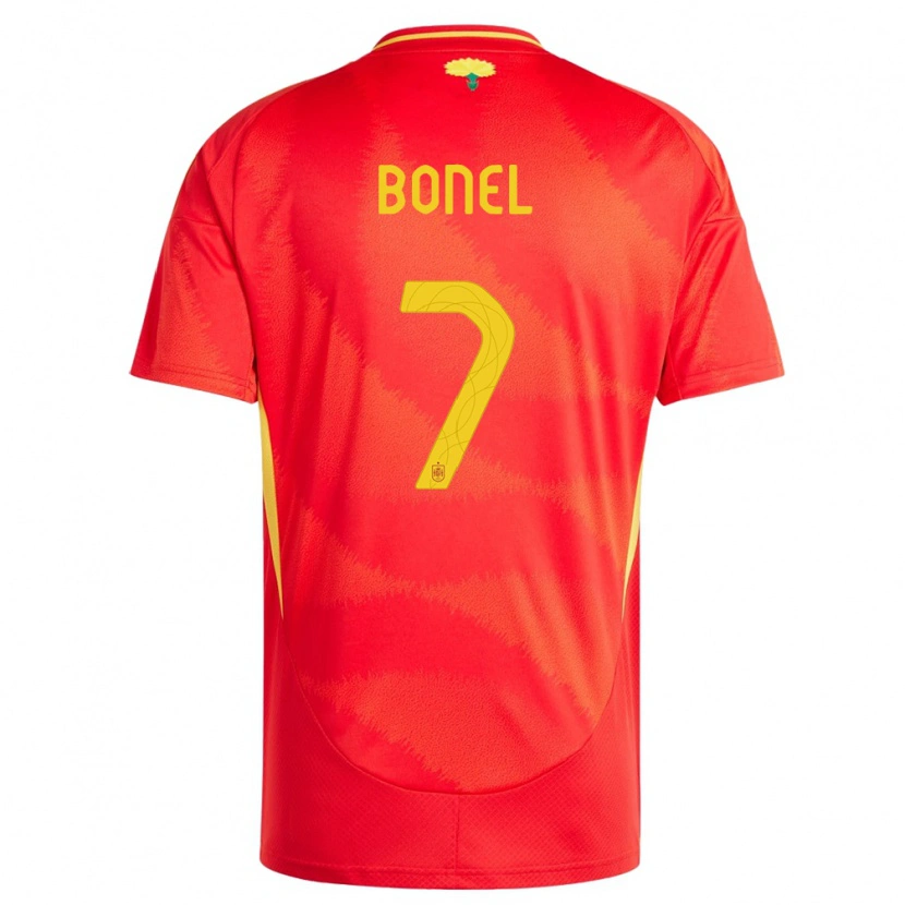 Danxen Donna Maglia Spagna Asier Bonel #7 Rosso Kit Gara Home 24-26 Maglietta