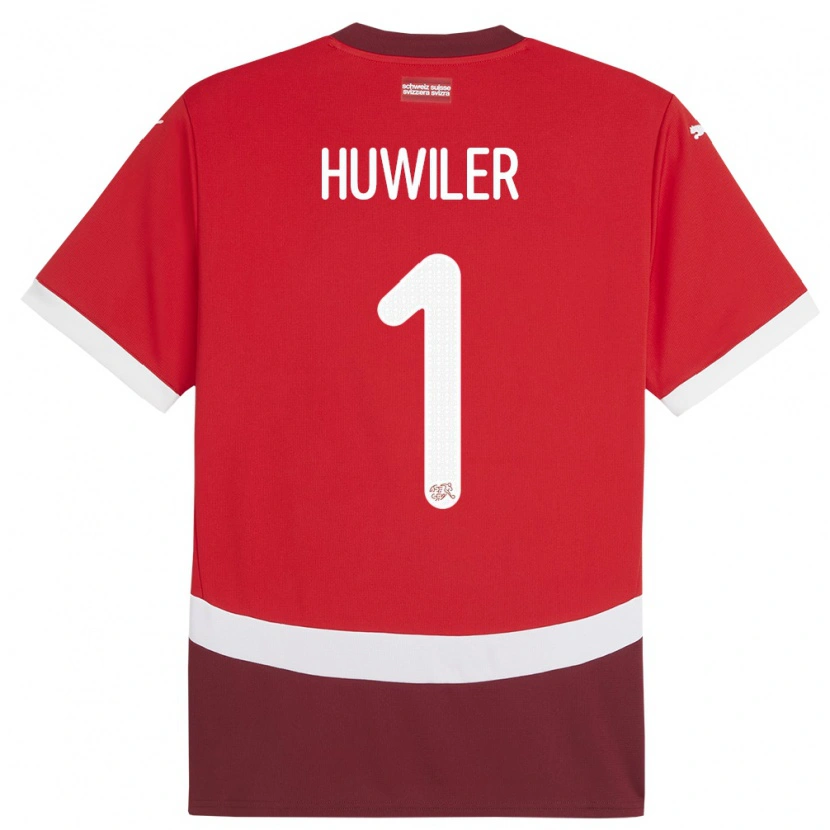 Danxen Donna Maglia Svizzera Lionel Huwiler #1 Rosso Kit Gara Home 24-26 Maglietta