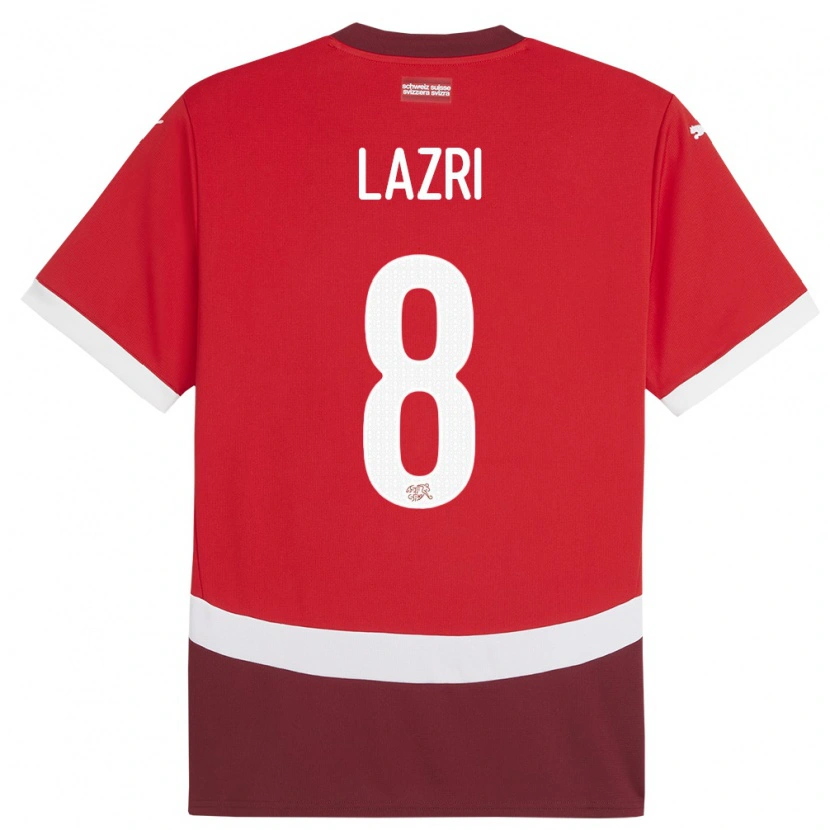 Danxen Donna Maglia Svizzera Nico Lazri #8 Rosso Kit Gara Home 24-26 Maglietta