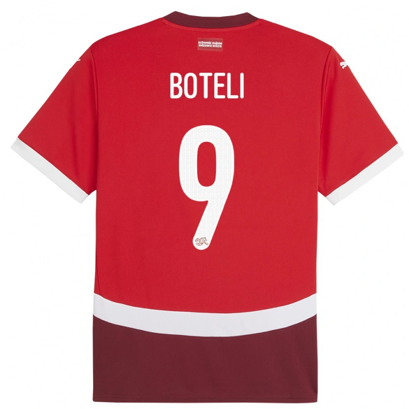 Danxen Donna Maglia Svizzera Winsley Boteli #9 Rosso Kit Gara Home 24-26 Maglietta