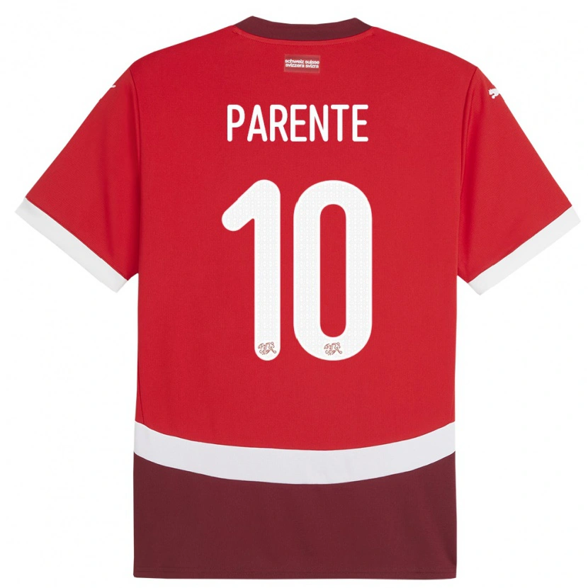 Danxen Donna Maglia Svizzera Jason Parente #10 Rosso Kit Gara Home 24-26 Maglietta