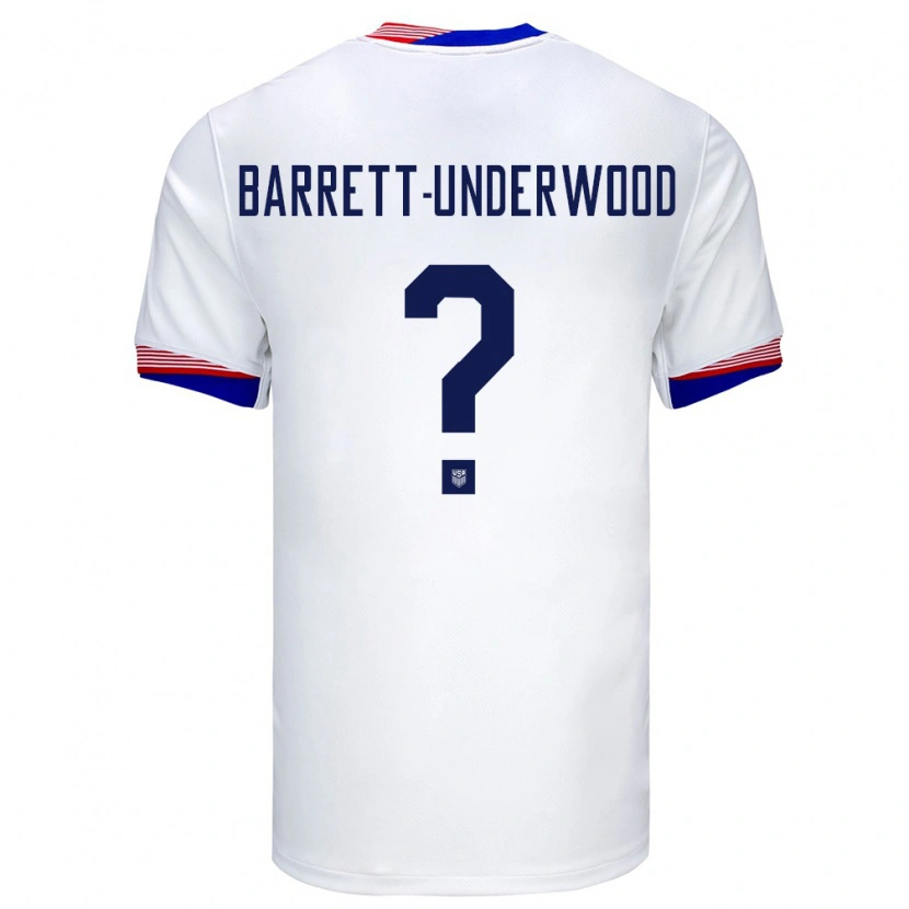 Danxen Donna Maglia Stati Uniti Keehan Barret-Underwood #0 Bianco Kit Gara Home 24-26 Maglietta