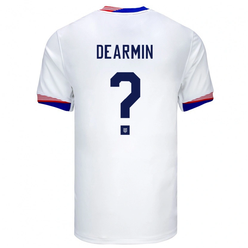 Danxen Donna Maglia Stati Uniti Nash Dearmin #0 Bianco Kit Gara Home 24-26 Maglietta