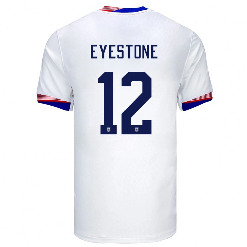 Danxen Donna Maglia Stati Uniti Julian Eyestone #12 Bianco Kit Gara Home 24-26 Maglietta