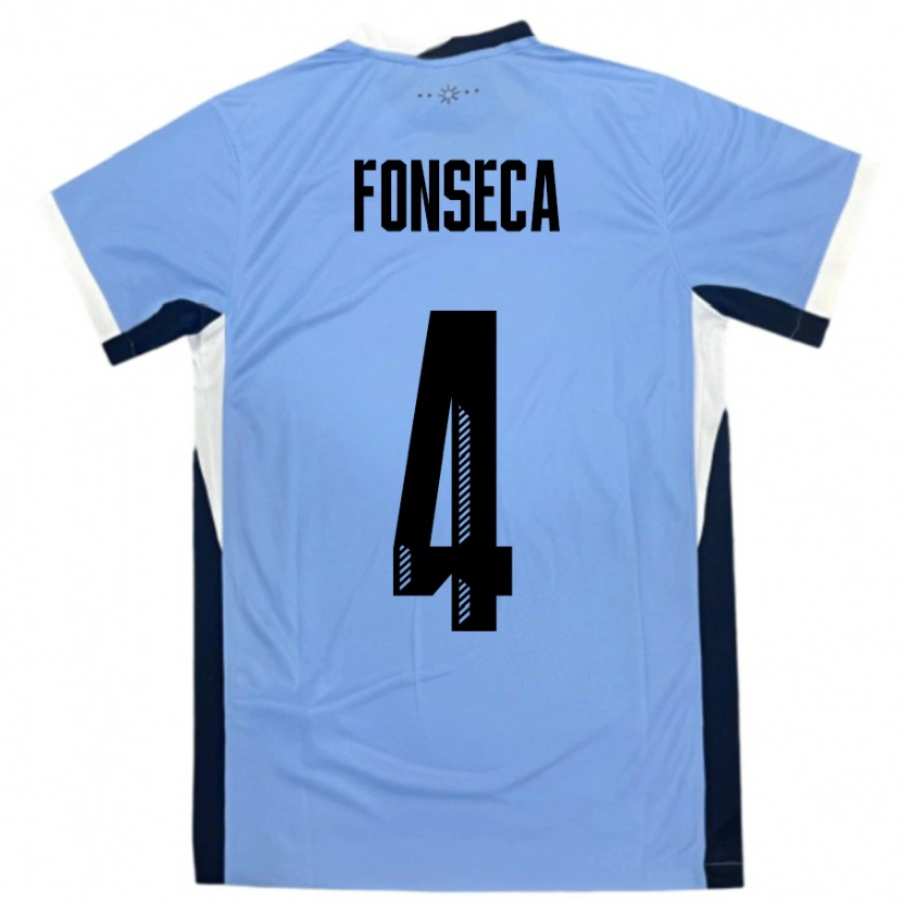 Danxen Donna Maglia Uruguay Nicolás Fonseca #4 Bianco Nero Kit Gara Home 24-26 Maglietta