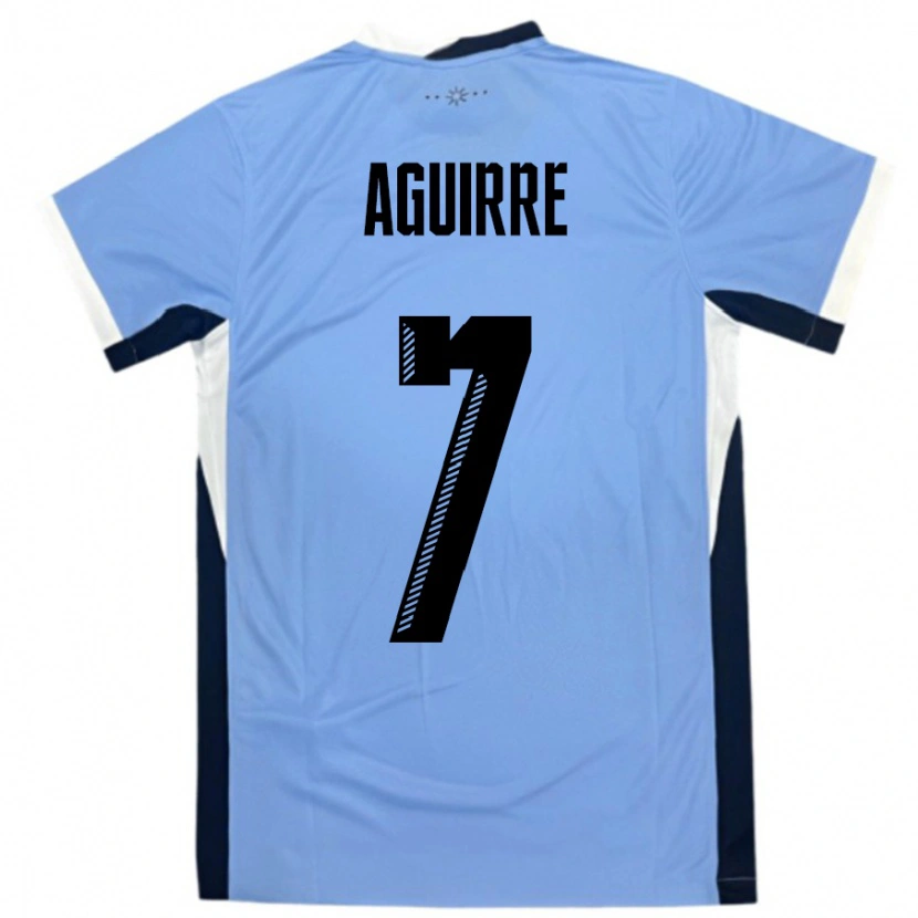 Danxen Donna Maglia Uruguay Rodrigo Aguirre #7 Bianco Nero Kit Gara Home 24-26 Maglietta