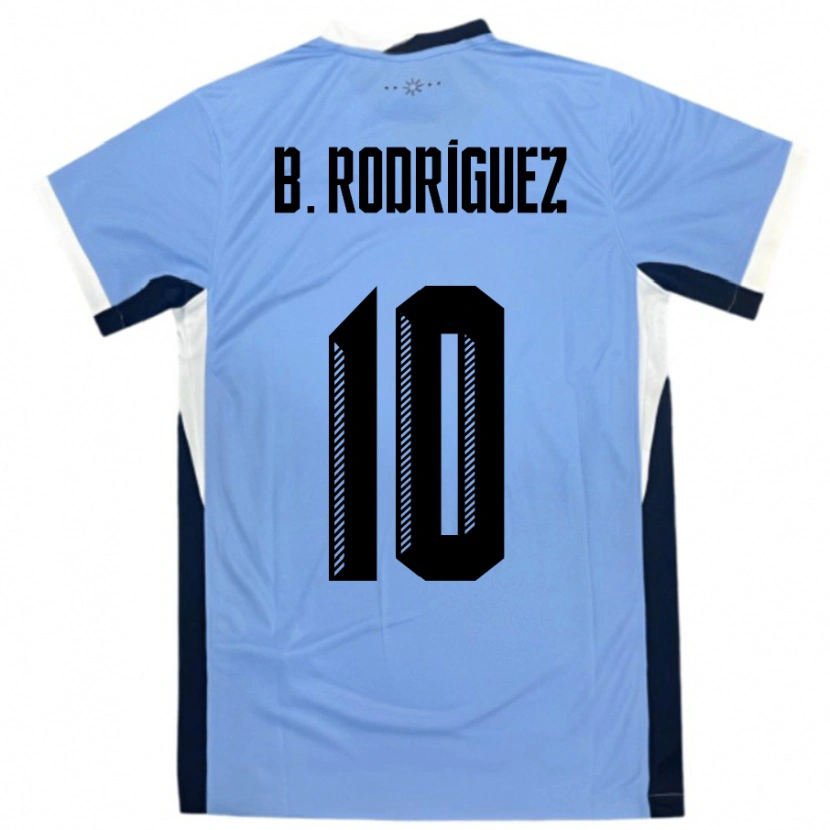 Danxen Donna Maglia Uruguay Brian Rodríguez #10 Bianco Nero Kit Gara Home 24-26 Maglietta