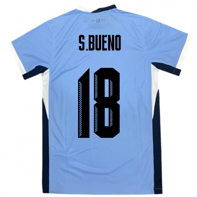 Danxen Donna Maglia Uruguay Santiago Bueno #18 Bianco Nero Kit Gara Home 24-26 Maglietta