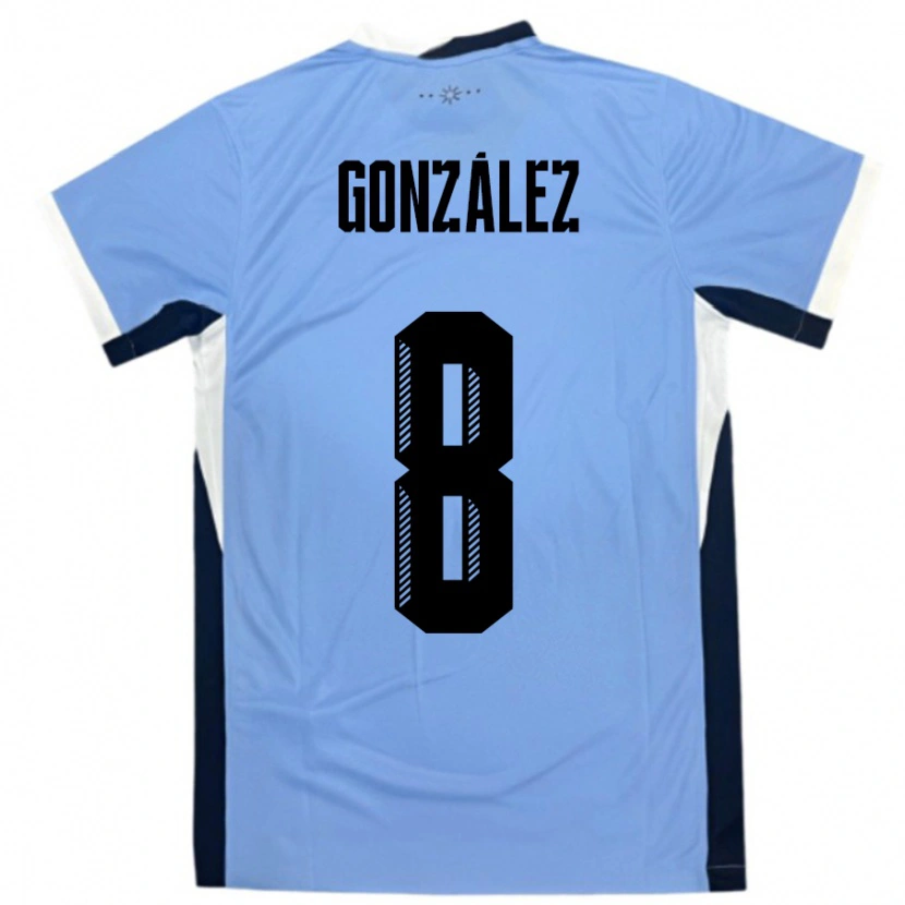 Danxen Donna Maglia Uruguay Luciano Gonzalez #8 Bianco Nero Kit Gara Home 24-26 Maglietta