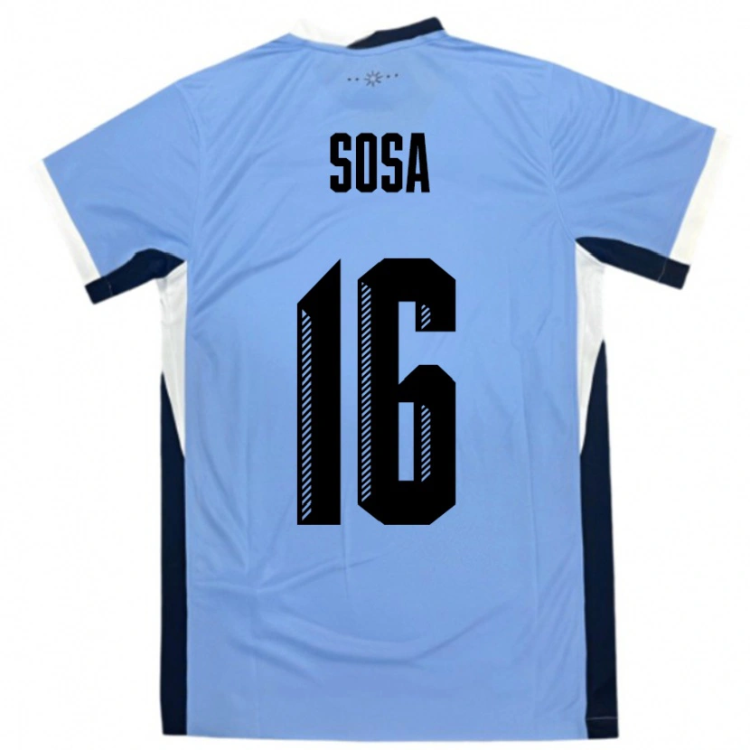 Danxen Donna Maglia Uruguay Santiago Sosa #16 Bianco Nero Kit Gara Home 24-26 Maglietta